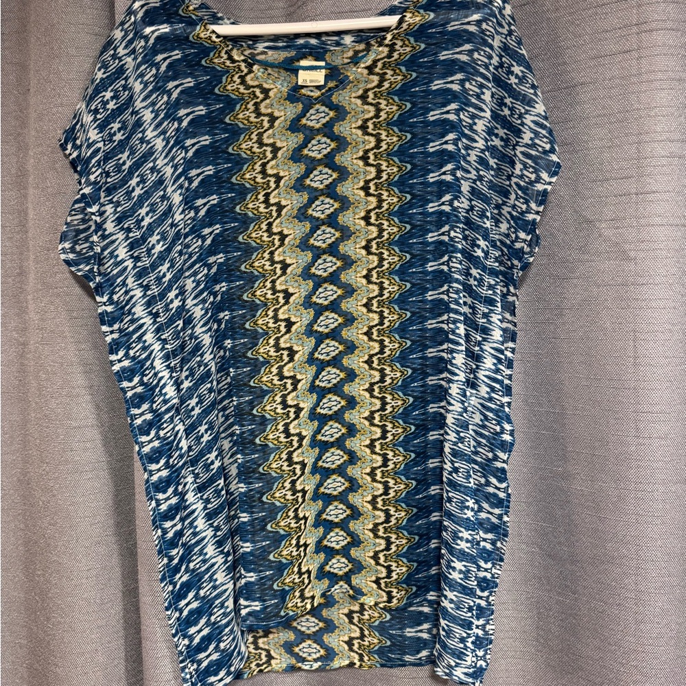 O'Neill Navy and Beige Patterned Swim Coverup